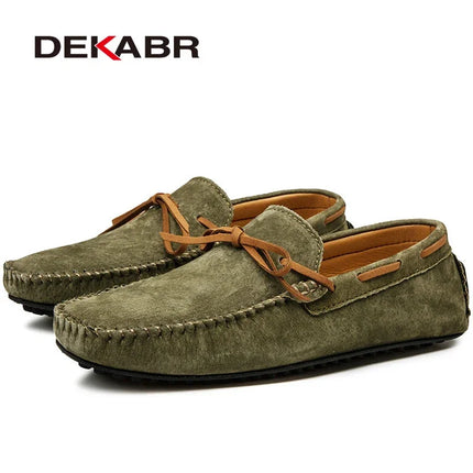 Dekbr Casual uomo scarpe in vera pelle estate traspirante verde mocassini da uomo scarpe in pelle Sapato Masculino Zapatos Hombre