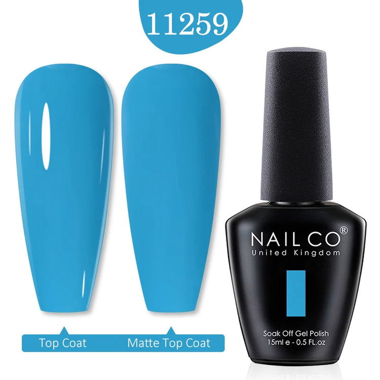 NAILCO 15ml Green Blue Series UV Nail Gel Polish Blue Colors UV&LED Gel Varnish Red Soak Off Semi Permanent LED Nail Gel Varnish