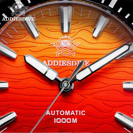 ADDIESDIVE 1000m Waterproof Diver Watches Sapphire Glass Automatic Mechanical Watches Super Luminous AD2526 Gradient Wristwatch