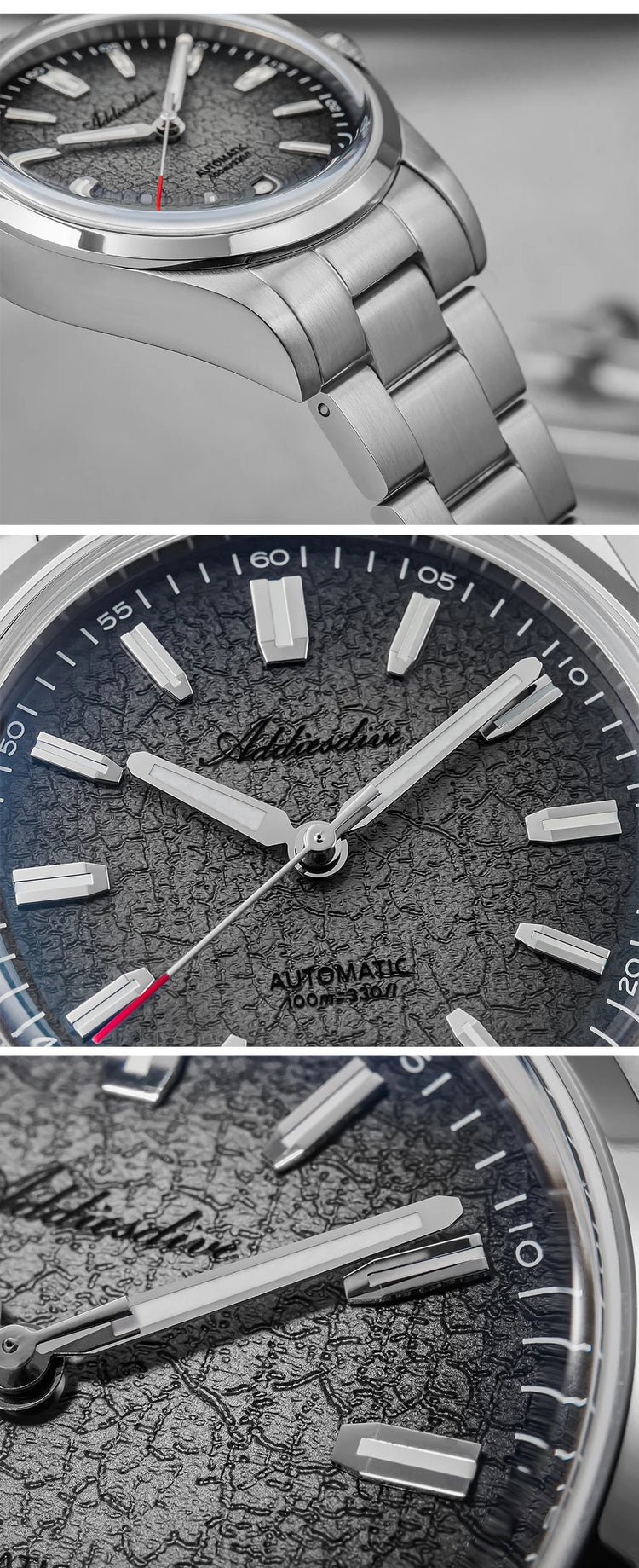 ADDIESDIVE New Men's Watches Mechanical 39mm Bubble Glass Stainless Steel Luminous Luxury Watch 100m Waterproof Automatic Watch