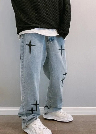 Jeans Men Wide Leg Cargo Pants Streetwear Baggy Men Korean Fashion Loose Straight Male Clothing Y2K Hip Hop Style Male Trousers PlatiNum