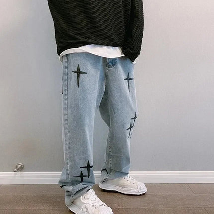 Jeans Men Wide Leg Cargo Pants Streetwear Baggy Men Korean Fashion Loose Straight Male Clothing Y2K Hip Hop Style Male Trousers PlatiNum
