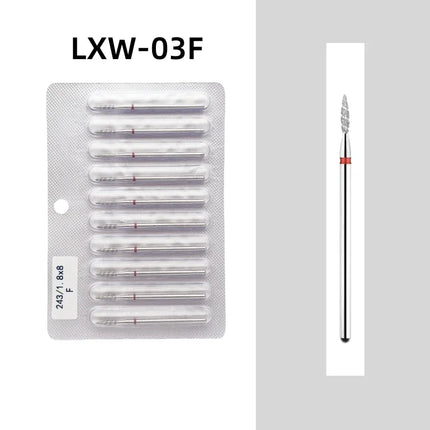 10Pcs Tornado Flame Diamond Nail Drill Bit Fine&Medium Grit Size Manicure Cutters Rotary Burr Drill Accessories Spiral Nail Tool2028 Nail Tools