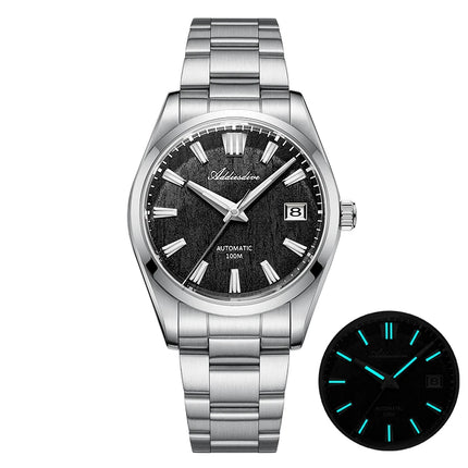 ADDIESDIVE Top Brand Automatic Watch For Men Sapphire Glass Unique Bark Texture Waterproof Luminous Mechanical Watch New AD2075