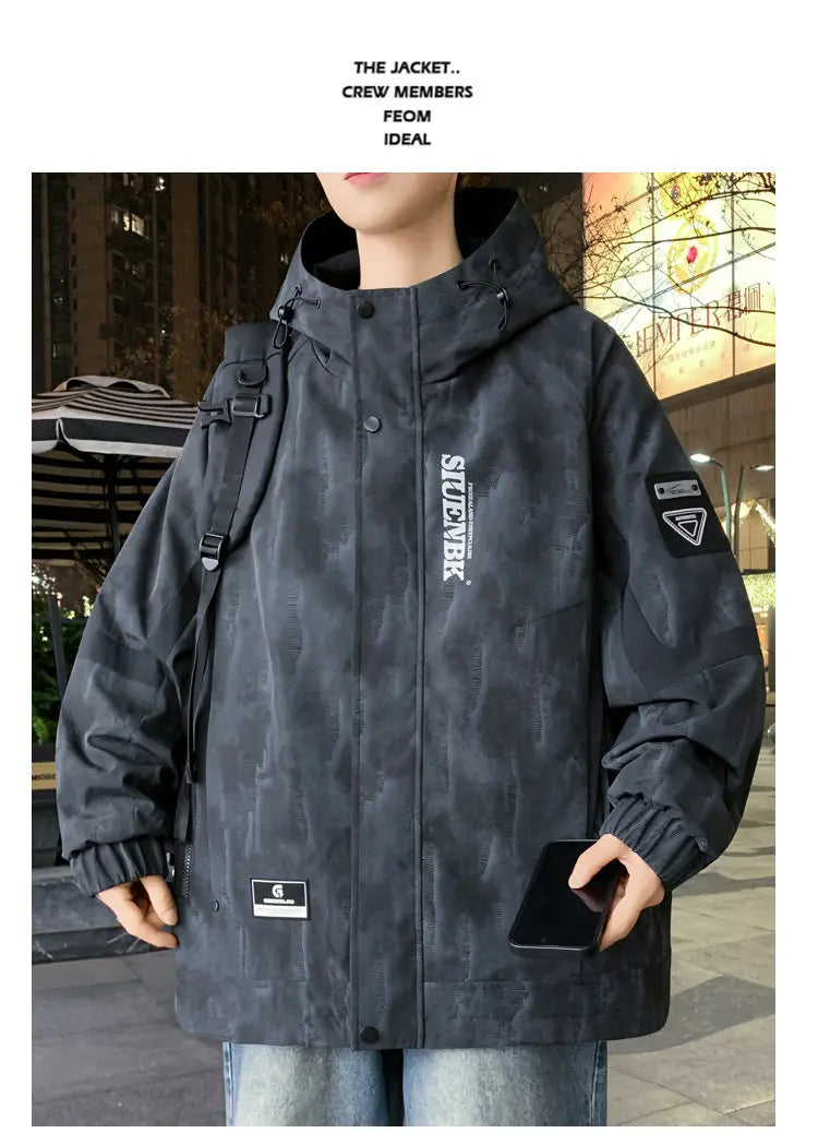 Fashion 2026 Spring Autumn Men's Casual Hooded Jackets Streetwear Windproof Coats Youth Outdoor Plus Size 4XL Hoody Top Clothing