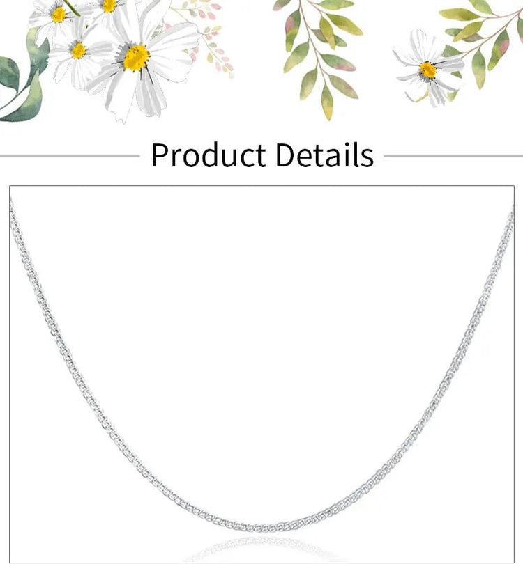 925 Sterling Silver 2MM 40-75cm Side Chain Necklace Men Women Charm Wedding Party Gift Jewelry Christmas Accessories PlatiNum