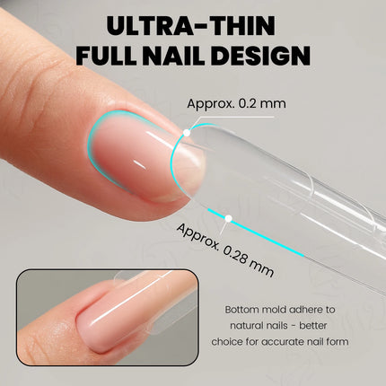YOKEFELLOW Sandwich Dual Nail Forms 240pcs 15size Extensions-Dual Forms Coffin Almond Nail Forms Top Mold Bottom Mold Nail Extension Tools for Beginners