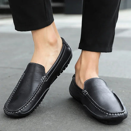 Mocassini in Pelle Traspirante, Scarpe Casual da Uomo, Slip-on Formali Italiane, Chaussure Homme