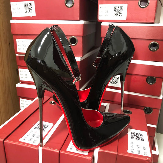 Customize 16cm Extreme Metal High Heels Stilettos Sexy Women Solid Black Red inside Pumps Party Unisex Man Shoes Crossdresser