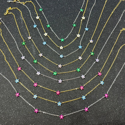 Moda colorata cubic zirconia 5 pezzi collana di fiori per le donne girocollo catena clavicola regali di gioielli da sposa