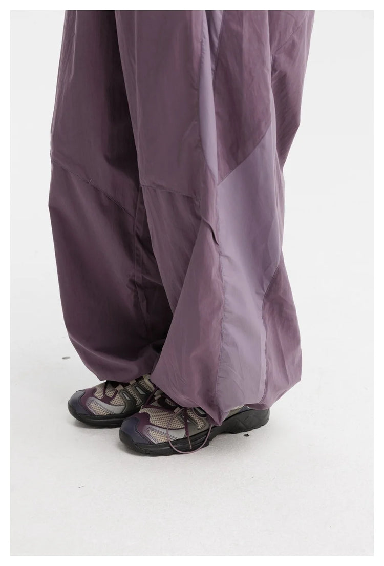 Men Women Splice Fashion Outdoor Loose Casual Lightweight Quick Dry Sports Cargo Baggy Pants Track Trouser Jogger Sweatpants