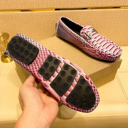 Mocassini firmati per uomo 2026 Nuovi mocassini fatti a mano 39-48 Appartamenti Casual Scarpe in pelle di serpente Mocassini da uomo comodi di lusso Scarpe taglia