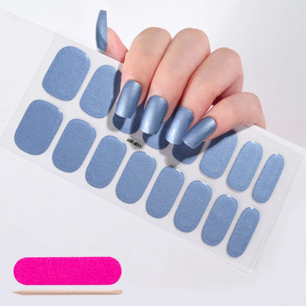 Semi Cured Wraps Fast Gel Nail Sticker Soild Nail Gel Wraps Adhesive Full Cover Gel Nail Decal UV Lamp Cured Manicure Decoration2028