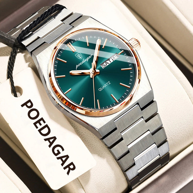 POEDAGAR Orologio da donna alla moda Orologio da polso da donna di lusso luminoso impermeabile in acciaio inossidabile Data settimana Orologi al quarzo da donna Reloj platinumshop