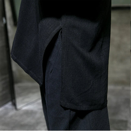 Trench da uomo ricamato in cotone Hanfu Lino Abito stile cinese Giacca cardigan Casual Kimono oversize 5XL Cappotto antico maschile