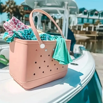 Fashionable Beach Bag, Waterproof Rubber Basket, Large Capacity Summer Shoulder Bag, Travel Bag for Women, Shopping Bags