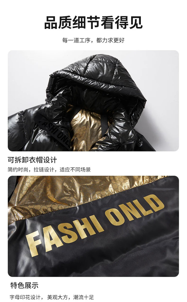 Winter Black All-match Men Parkas Coats with Hood Comfortable Warm Male Clothing Solid Color Thicken Cotton Jackets High Quality
