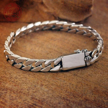 100% S925 Collana in argento sterling Bracciale Punk S925 Gioielli in argento Non sbiadisce mai Carry certificato Uomo Donna Gioielli Regali platinumshop