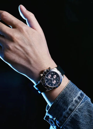 Nuovo Orologio da Uomo PAGANI DESIGN Cronografo di Lusso in Oro Rosa, Quadrante Blu Ghiaccio 40mm, Vetro Zaffiro, Impermeabile 100M, Cinturino in Gomma, Orologio Sportivo Maschile + CONFEZIONE REGALO