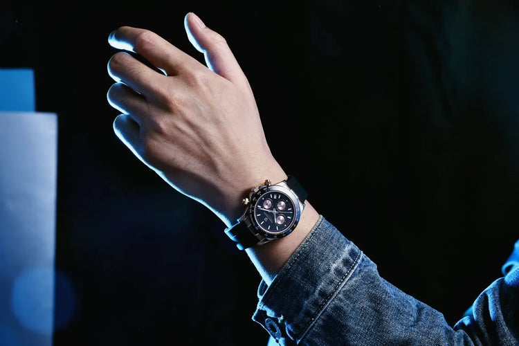 Nuovo Orologio da Uomo PAGANI DESIGN Cronografo di Lusso in Oro Rosa, Quadrante Blu Ghiaccio 40mm, Vetro Zaffiro, Impermeabile 100M, Cinturino in Gomma, Orologio Sportivo Maschile + CONFEZIONE REGALO