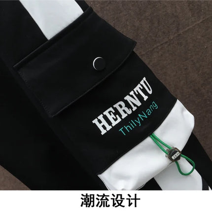 Autumn Men Tracksuit Casual Spring Sportswear Hooded patchwork Jackets Pants 2 Piece Sets Hip Hop Running Sports Suit