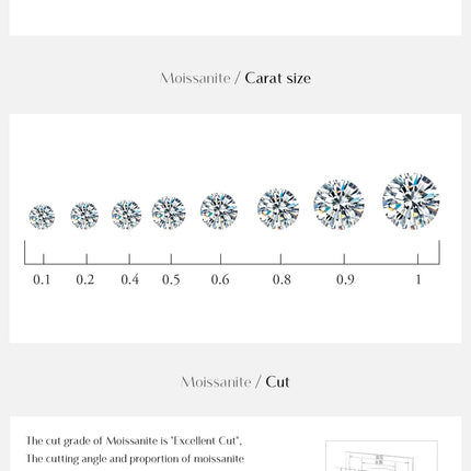MODIAN 5 Sizes D Color Moissanite Earrings 925 Sterling Silver Sparkling Luxury Stud Earrings For Women Wedding Fine Jewelry PlatiNum