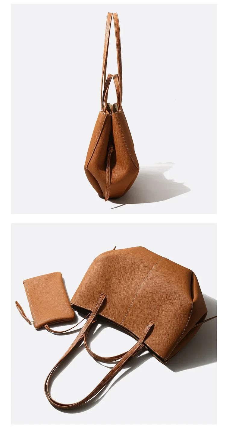 2026 Borse a Mano in Vera Pelle di Prima Qualità per Donna, Borsa a Spalla Grande di Alta Qualità, Borse da Viaggio, Borsa da Viaggio alla Moda per Donna, Marrone