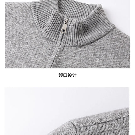 High Quality Fashion Knitted Jacket Men New color blocked striped designer brand casual sweater cardigan autumn warm thick coat