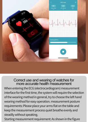 2025 Nuovo AI Diagnosi Lipidi nel sangue Acido urico Test di composizione corporea Smart Watch per uomo ECG + PPG Chiamata Bluetooth Salute Smartwatch platinumshop