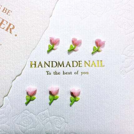 50/100/200Pcs, 5*8mm, Camellia, Rose, Lily of The Valley, Sweet, Flower Series, Nail Accessories, Stereo, DIY