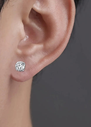 1 Pairs Crystal Strong Magnetic Ear Stud Clip Earrings for Men Women Punk Round Zircon Magnet Earrings Non Piercing Jewelry PlatiNum