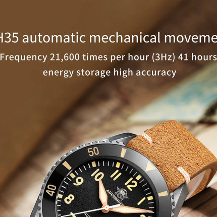 ADDIESDIVE Luxury Men's Watch MY-H9 Sapphire Crystal Ceramic Bezel 200m Waterproof Retro Luminous Diving Mechanical Wristwatch