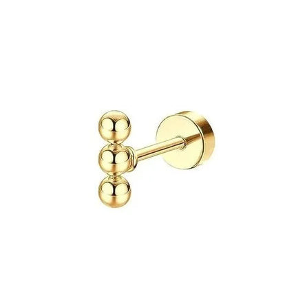 Bobisty 1PC Orecchini con retro piatto per donna Orecchini in acciaio chirurgico ipoallergenico per orecchie sensibili 20G Cartilagine Piccolo cerchio a bottone PlatiNum