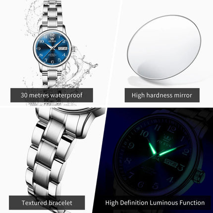 OLEVS Orologio di lusso di alta qualità per donna Orologio meccanico automatico da donna impermeabile in acciaio inossidabile Orologi da donna eleganti platinumshop