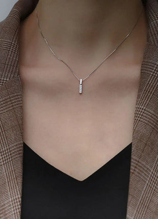 925 Sterling Silver Necklace Personality Charm Geometric Shape Pendant Choker Birthday Party Gift for Women Exquisite Jewelry PlatiNum