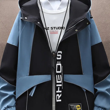 Men's Sets Sportswear Suit Hooded Colorblock Casual patchwork Hooded Jacket + Pants Suit Men's 2-piece Jogger Sweatshirt