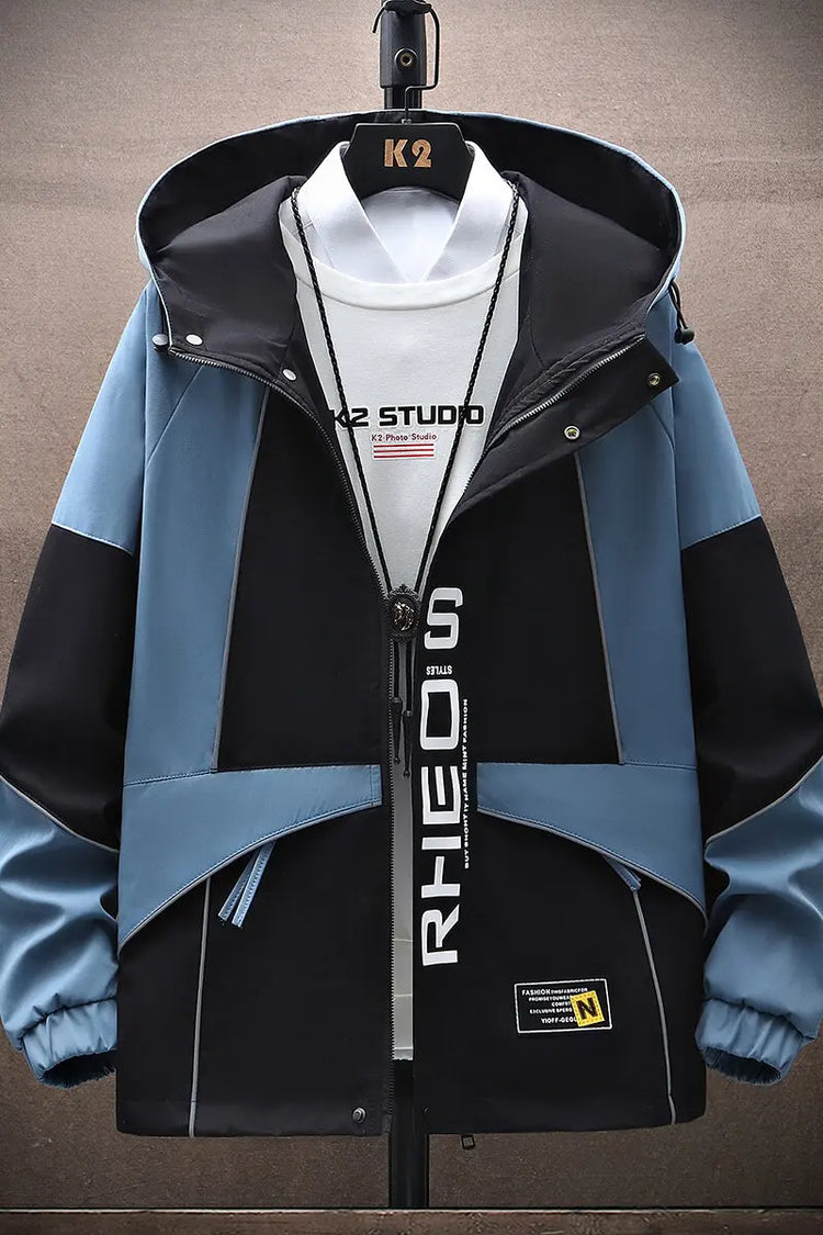 Men's Sets Sportswear Suit Hooded Colorblock Casual patchwork Hooded Jacket + Pants Suit Men's 2-piece Jogger Sweatshirt