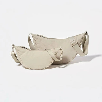 Simple Design Women's Messenger Bag Fashion Ladies Nylon Hobos Small Shoulder Bags Vintage Female Girls Purse Cloth Handbags PlatiNum