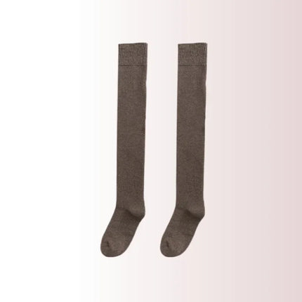 Scaldamuscoli classici in maglia Calzini scaldamuscoli al ginocchio in maglia a costine Calze da donna Calzini alti al ginocchio lavorati a maglia per il massimo comfort