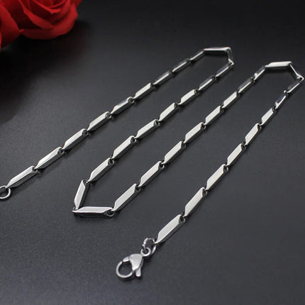 Fashion High-end New Titanium Steel Necklace Melon Chain Stainless Steel Chain Men And Women Fashion Necklace Gift Hot Sale PlatiNum