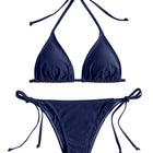 Costumi da bagno Perizoma Bikini Set Sexy Nuovi costumi da bagno blu navy Donna Costumi da bagno sexy Bikini Triangolo Fasciatura Costumi da bagno femminili platinumshop