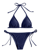 Costumi da bagno Perizoma Bikini Set Sexy Nuovi costumi da bagno blu navy Donna Costumi da bagno sexy Bikini Triangolo Fasciatura Costumi da bagno femminili platinumshop