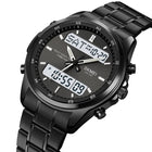 Skmei orologio da polso analogico al quarzo da uomo cinturino in acciaio inossidabile di lusso Led impermeabile digitale sportivo sveglia a tre fusi orari platinumshop
