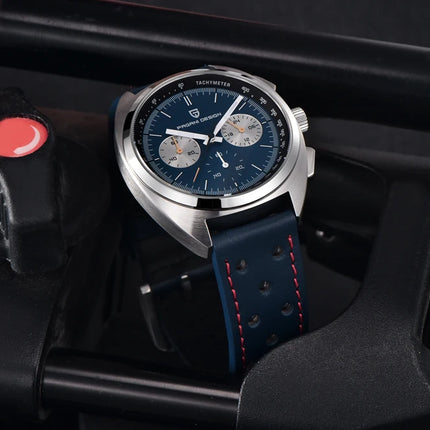 Orologio da Uomo PAGANI DESIGN, Quadrante Blu Retrò, Cronografo al Quarzo, Movimento Giapponese VK63, Vetro Zaffiro, Nuovo Modello 2026 Impermeabile
