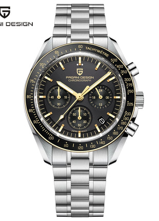 Nuovo Orologio da Uomo PAGANI DESIGN Moon 2026, Orologio al Quarzo di Lusso Dorato per Uomo, Cronografo Sportivo Impermeabile Luminoso con Vetro Zaffiro AR, Lunetta in Ceramica, Acciaio Inossidabile, Regalo per Uomo