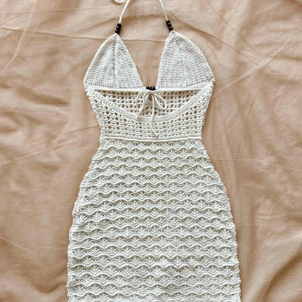 Abito da spiaggia sexy senza spalline con scollo a V primavera estate, adatto per le occasioni di appuntamento platinumshop