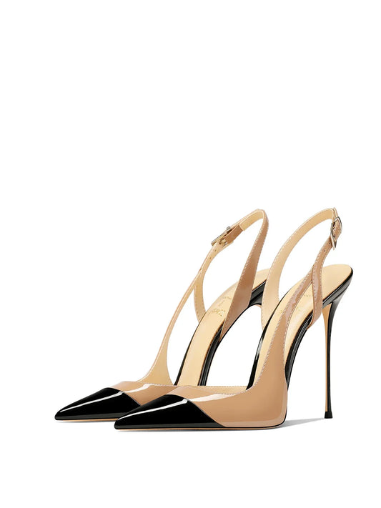 White patent leather design with a high-end and non tiring foot feel. 2025 new pointed and slim heeled high heels for women