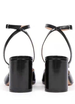 Crossed Ankle Belt Buckle Split toe Sandals Women Brand Designer Slingback Tabi Chunky High Heels INS Fashion Girls Shoes 2025 PlatiNum