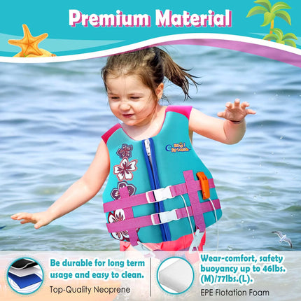 HeySplash Kids Swim Vest Float Jacket Swimming Pullover Swimsuit with Adjustable Strap Floating Vest for Toddlers