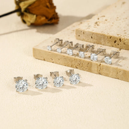 MODIAN 5 Sizes D Color Moissanite Earrings 925 Sterling Silver Sparkling Luxury Stud Earrings For Women Wedding Fine Jewelry PlatiNum